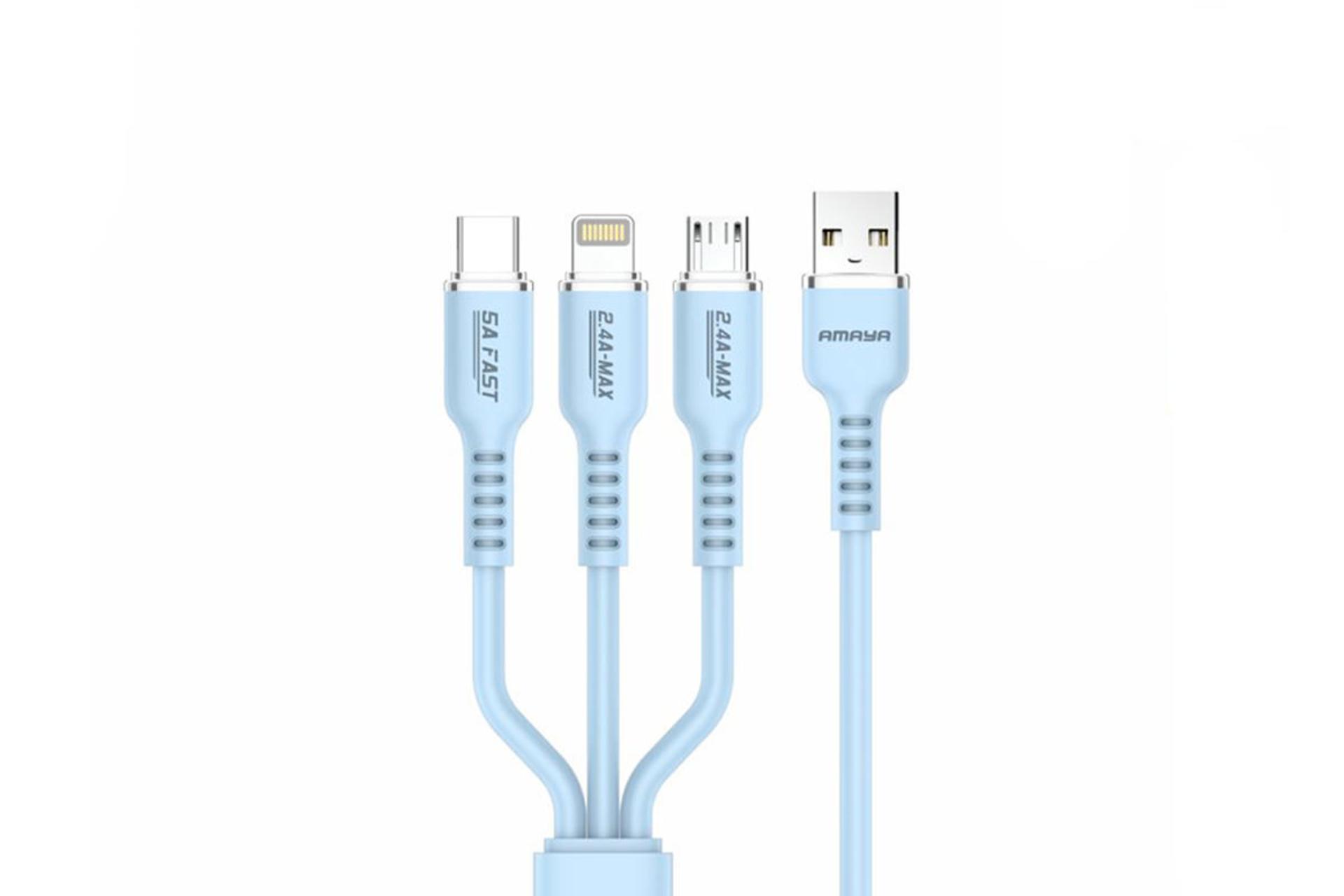 کابل شارژ آمایا Amaya ACD-X30 رنگ آبی