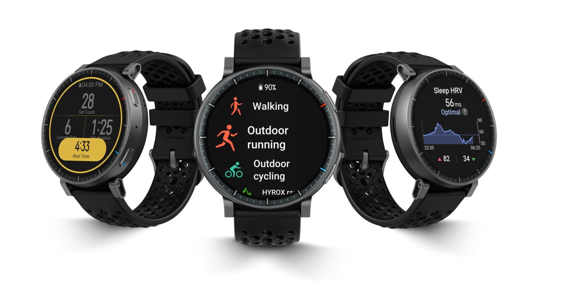 سه عدد ساعت هوشمند Amazfit Active Max کنار هم