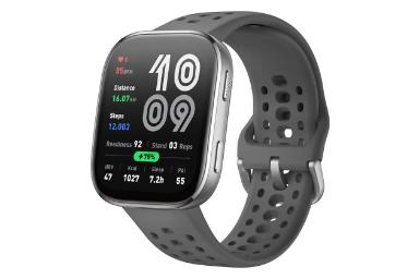 ساعت هوشمند امیزفیت Amazfit Bip 6 خاکستری با بند زغال سنگی