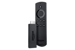 نمای کلی اندروید باکس آمازون Fire TV Stick Basic Edition 2017 با نمایش استیک و ریموت کنترل