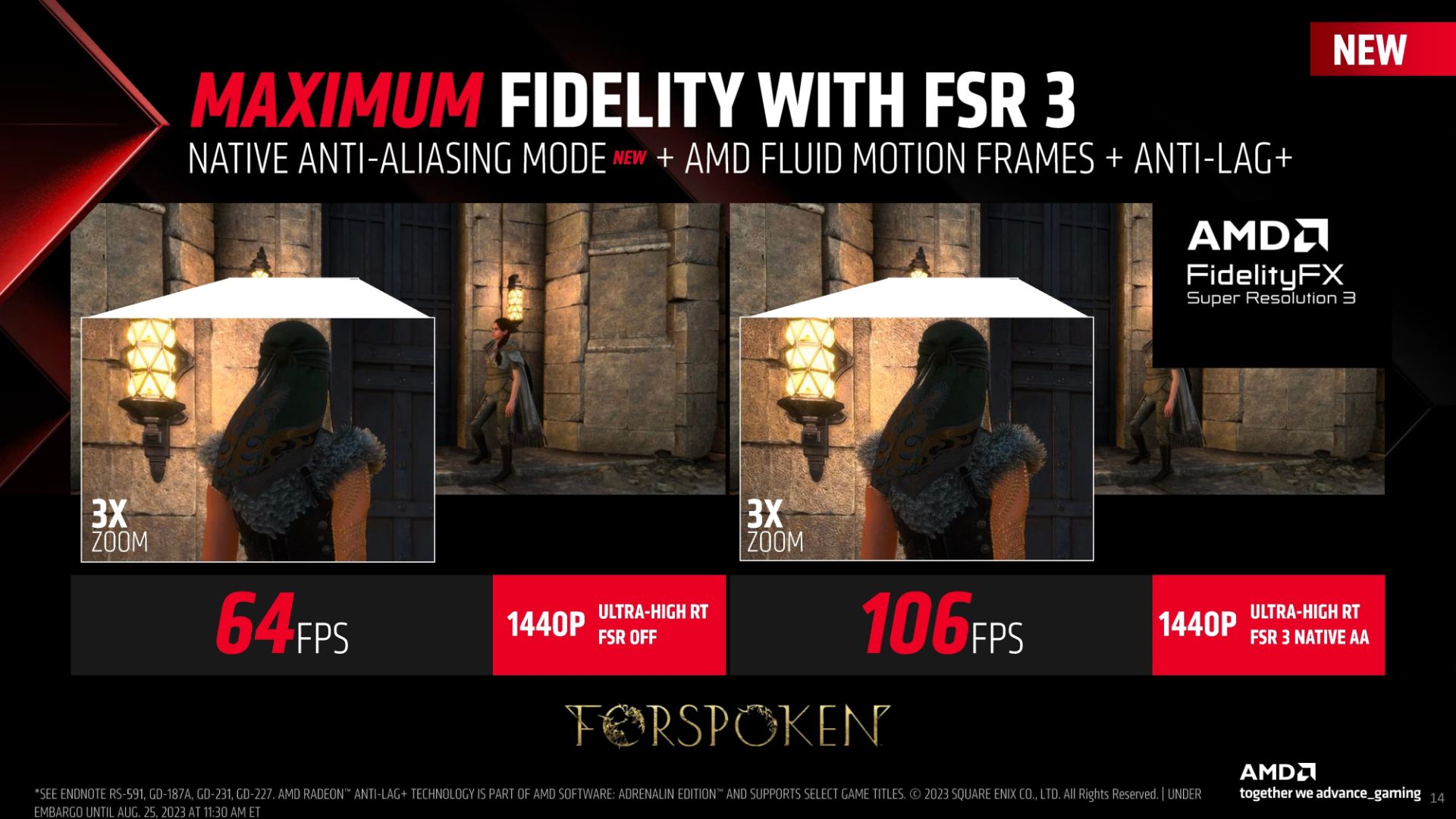 تفاوت نرخ فریم بازی در فناوری AMD FSR 3