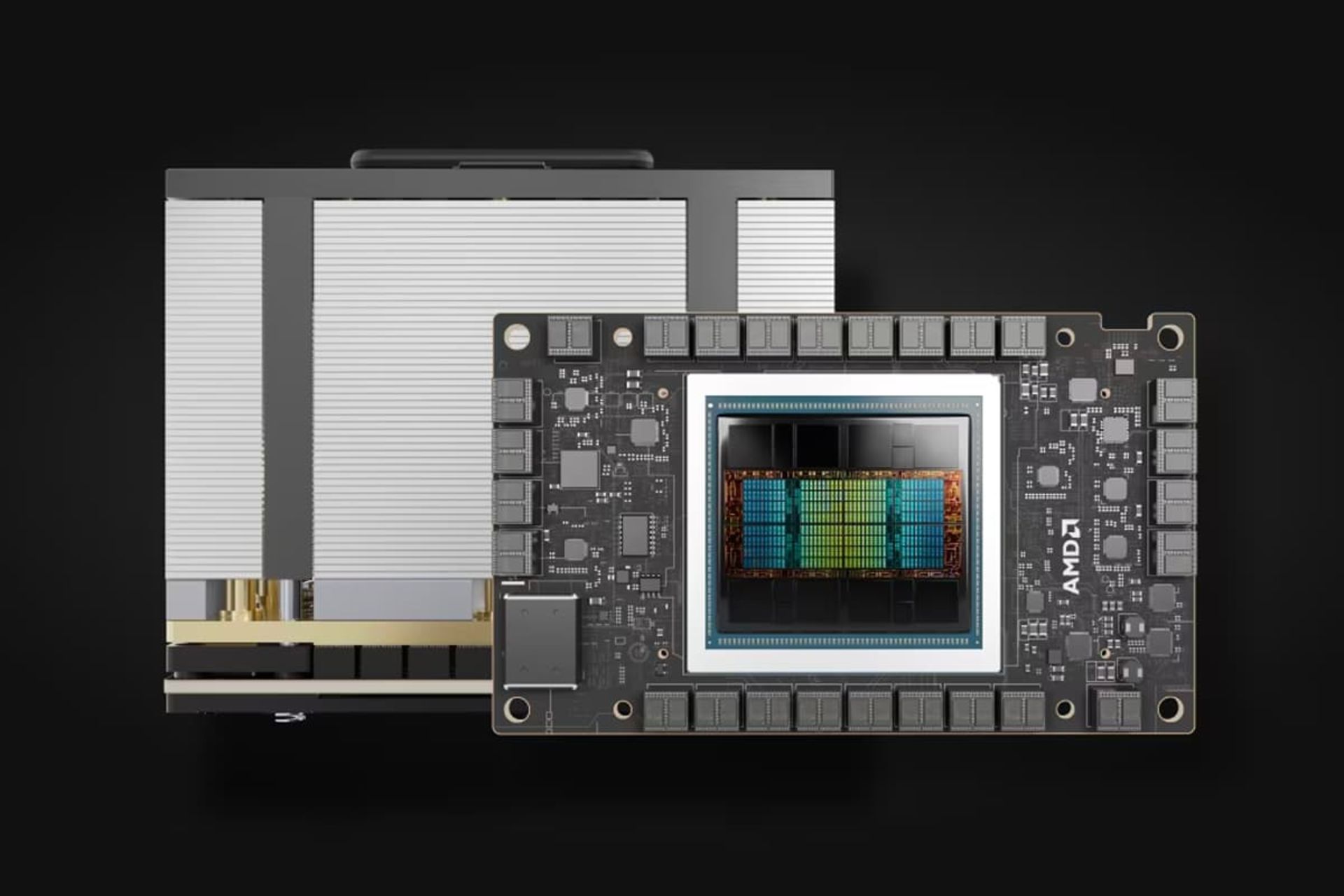 پردازنده هوش مصنوعی AMD MI300X نمای جلو و پشت