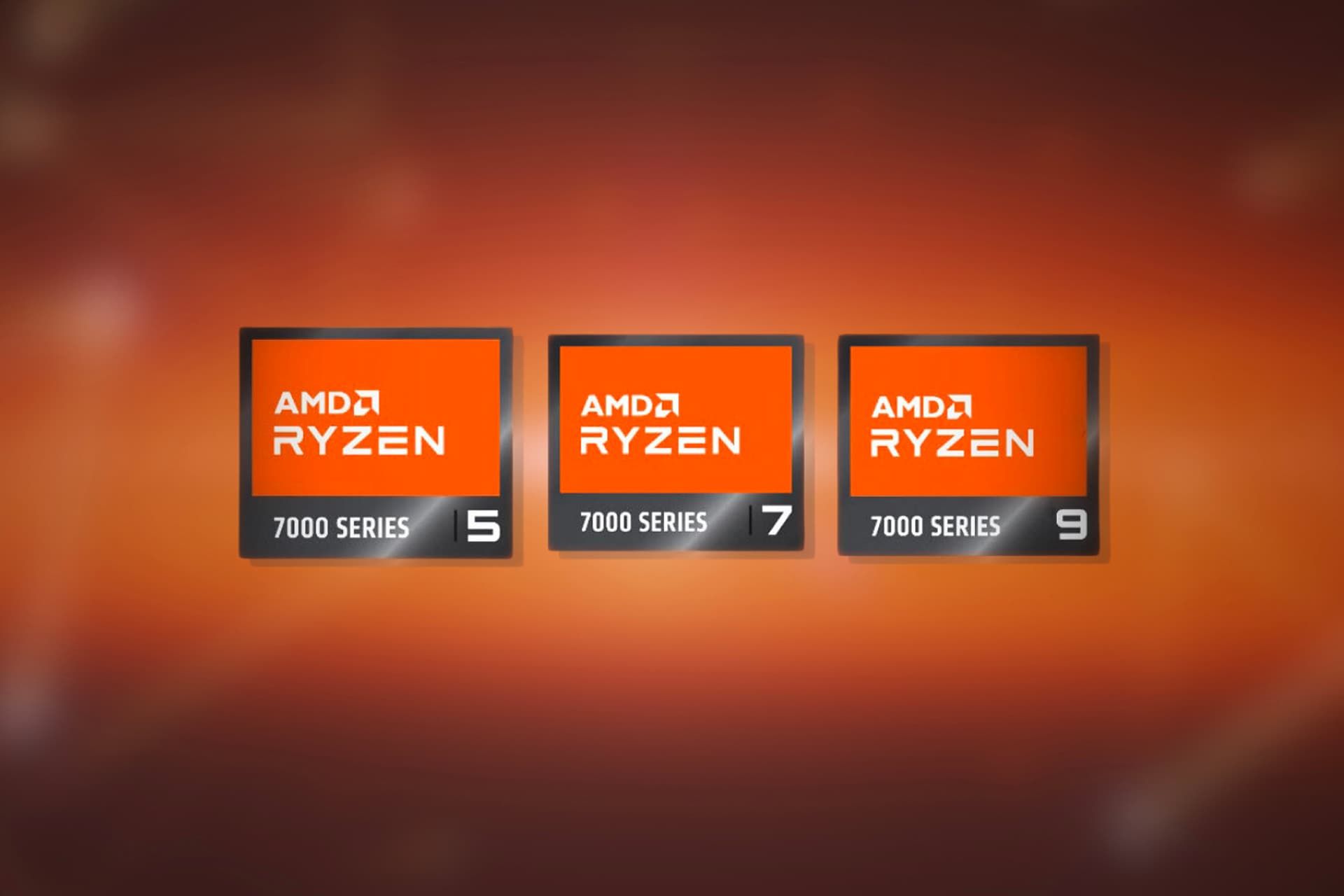 برچسب های نارنجی پردازنده لپ تاپ AMD Ryzen 7000