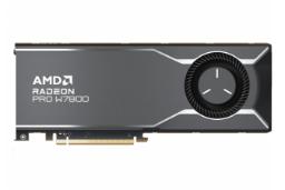 نمای رو به روی کارت گرافیک AMD رادئون پرو W7800 با نمایش لوگو و فن کارت