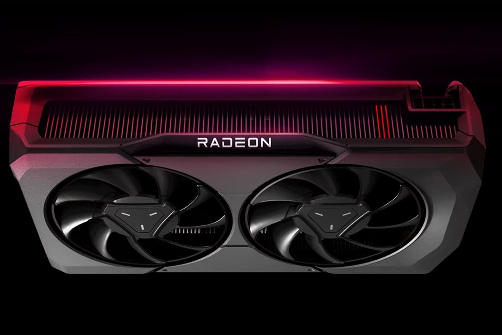 AMD Radeon RX 7600 XT graphics card from above