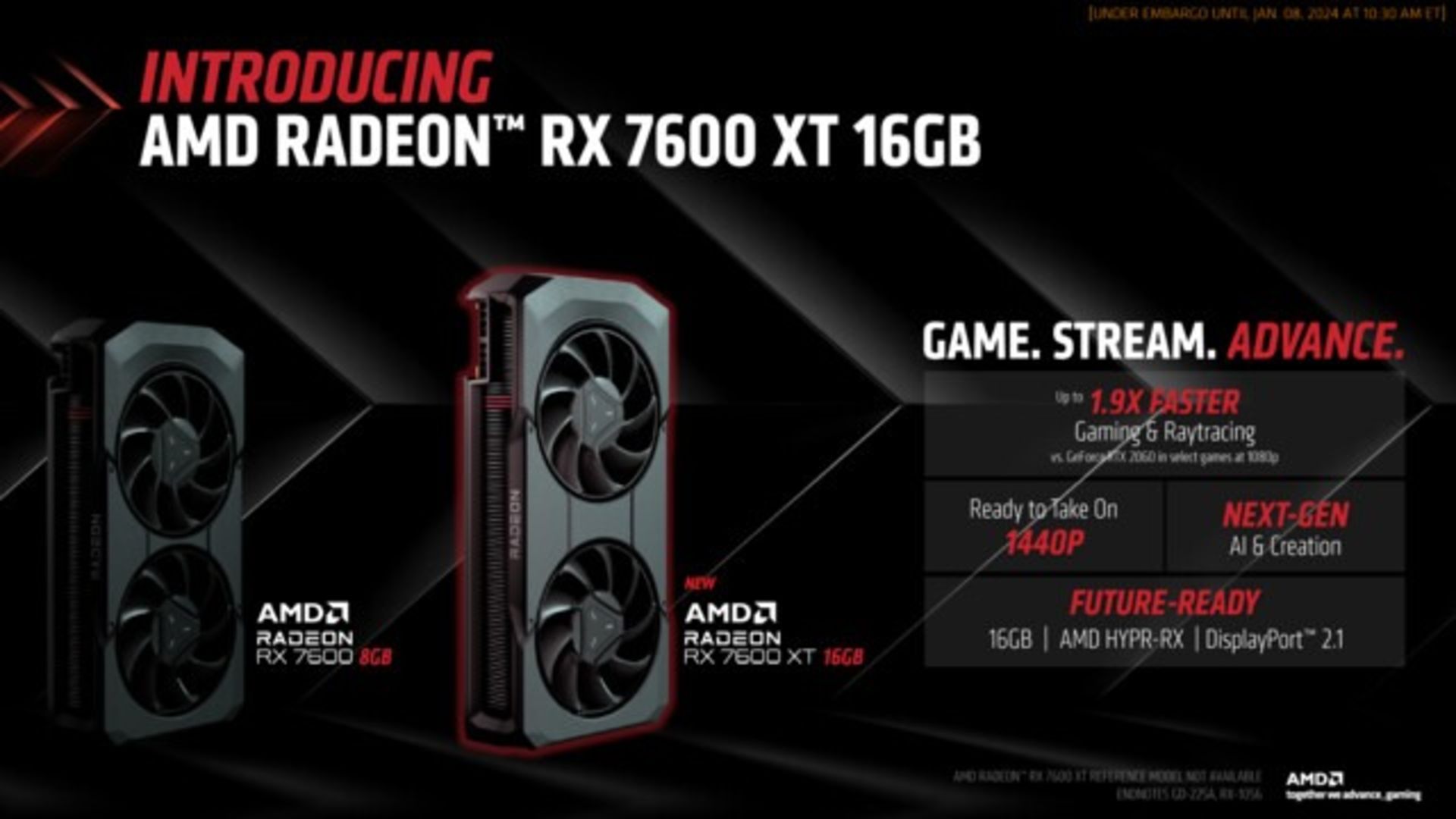 کارت گرافیک AMD Radeon RX 7600 XT در پوستر رسمی