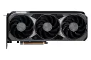 نمای زیرین کارت گرافیک AMD رادئون RX 9070 XT با نمایش فن‌ها، لوگو و کانکتور PCIe
