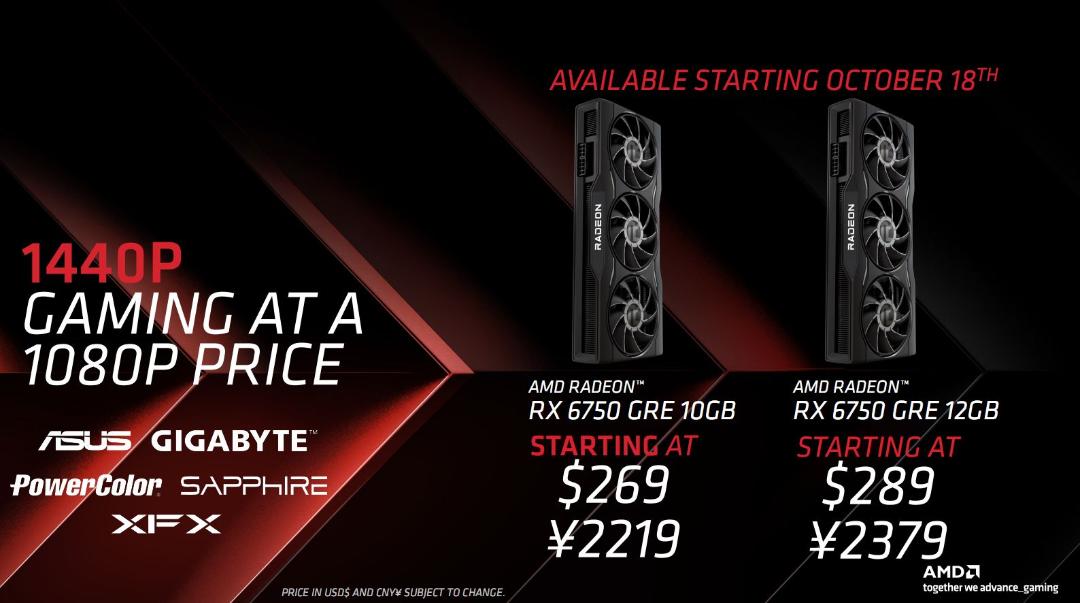 کارت های گرافیک AMD Radeon RX 6750 GRE