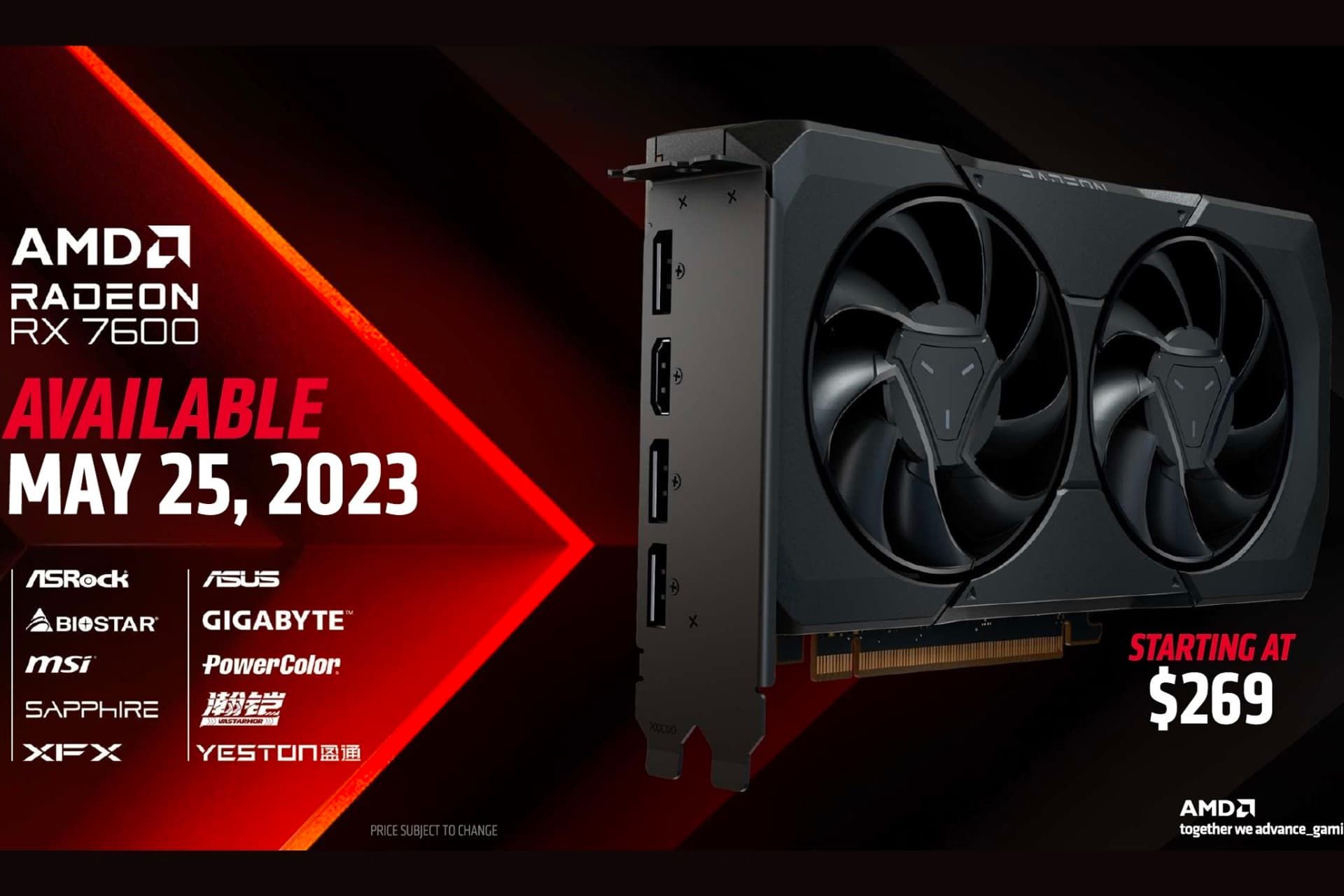 قیمت و ویژگی های کارت گرافیک AMD RX 7600