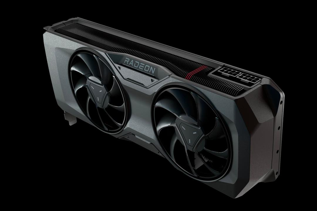 کارت گرافیک RX 7700 XT و ای ام دی RX 7800 XT از نمای جلو مشکی