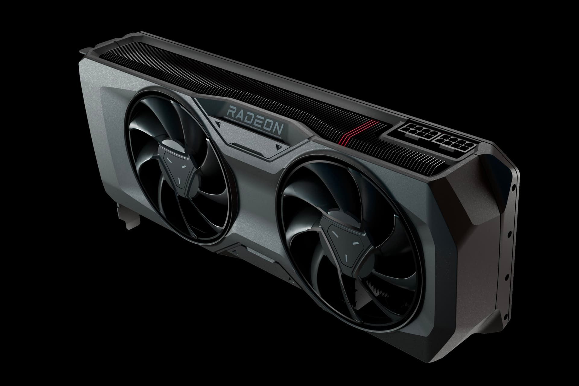 کارت گرافیک RX 7700 XT و ای ام دی RX 7800 XT از نمای جلو مشکی