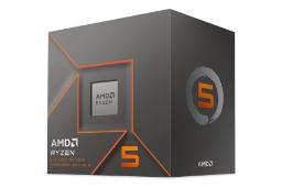 نمای نیمرخ جعبه‌ی پردازنده AMD رایزن 5 8500G با نمایش پردازنده، لوگو و نمای سمت راست جعبه