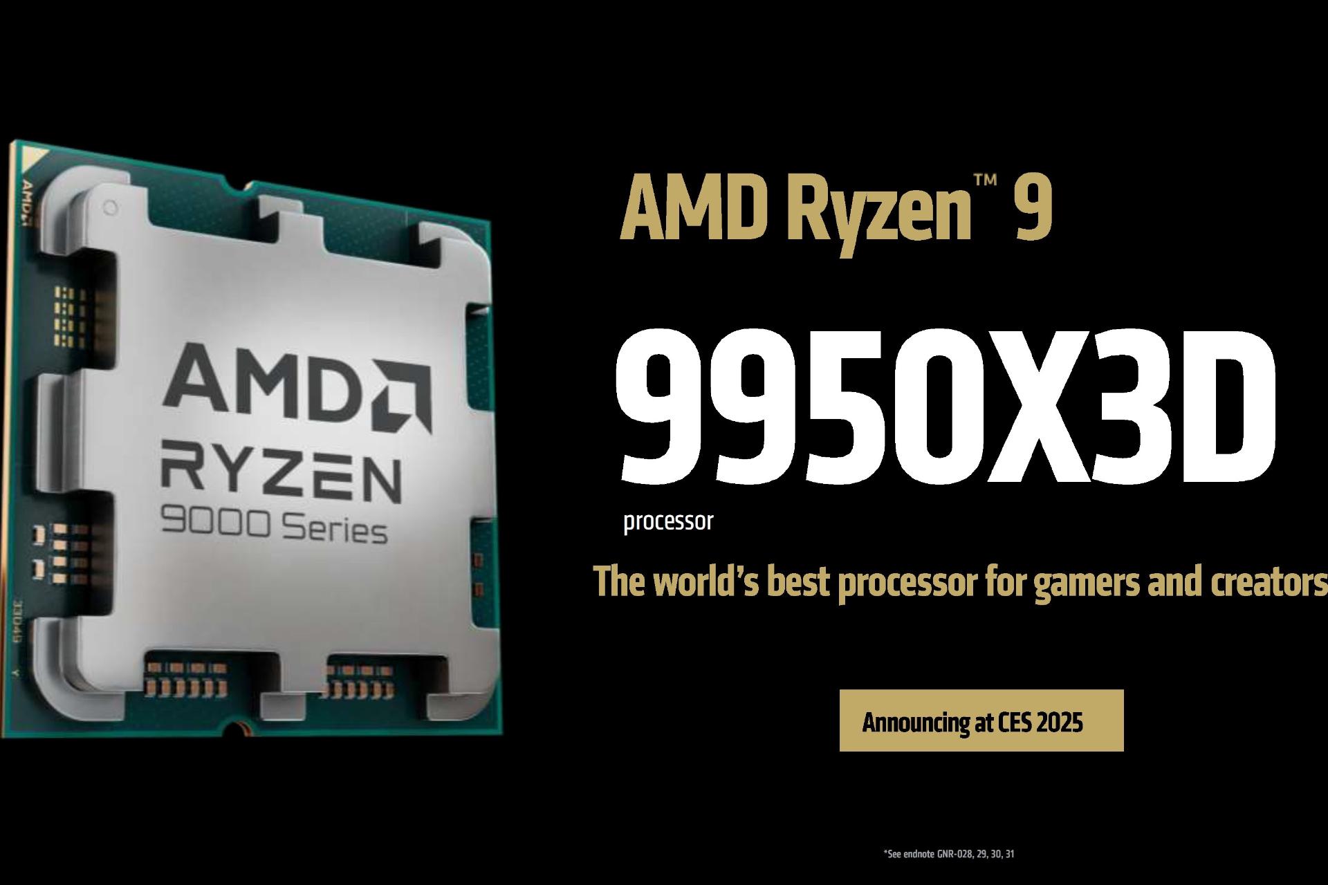 پردازنده AMD رایزن 9 9950x3d
