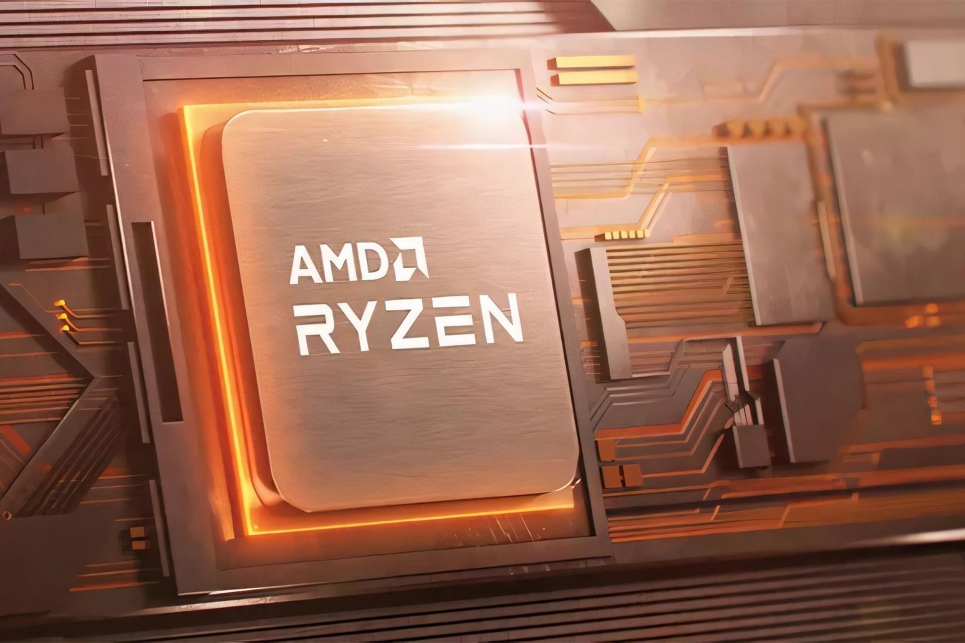 لوگو رایزن روی پردازنده‌ی AMD