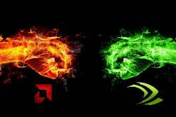 مشت سبز و مشت قرمز با لوگو انویدیا و AMD