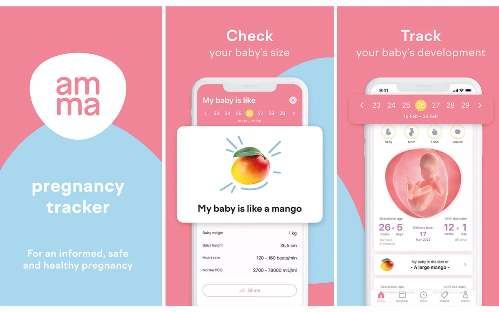 اپلیکیشن amma Pregnancy and Baby Tracker