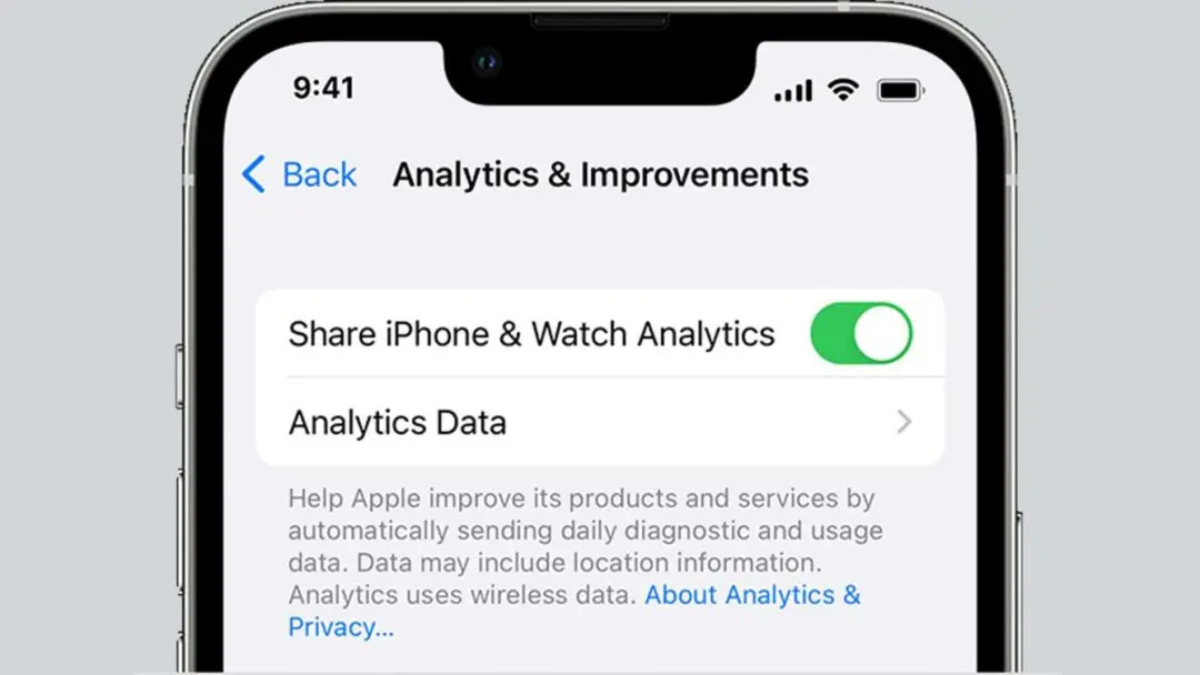 ویژگی تحلیل‌ها و بهبودها در iOS
