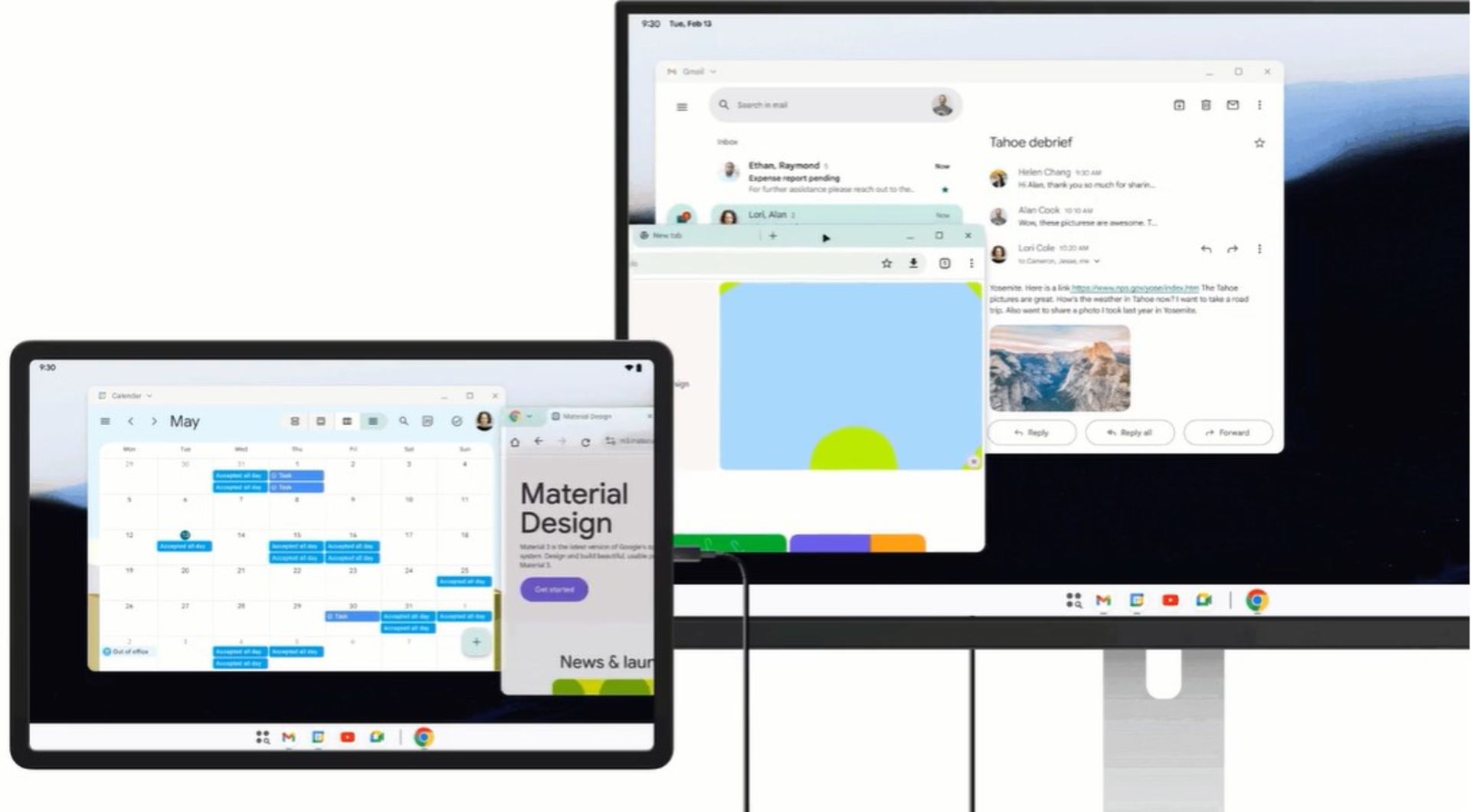 Desktop Mode در اندروید ۱۶ با تبلت و مانیتور