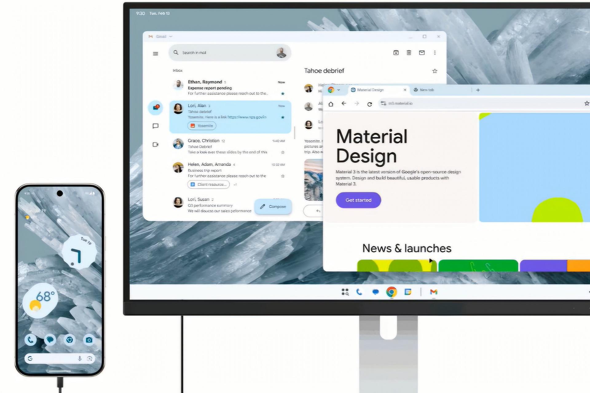 Desktop Mode در اندروید ۱۶ با گوشی و مانیتور