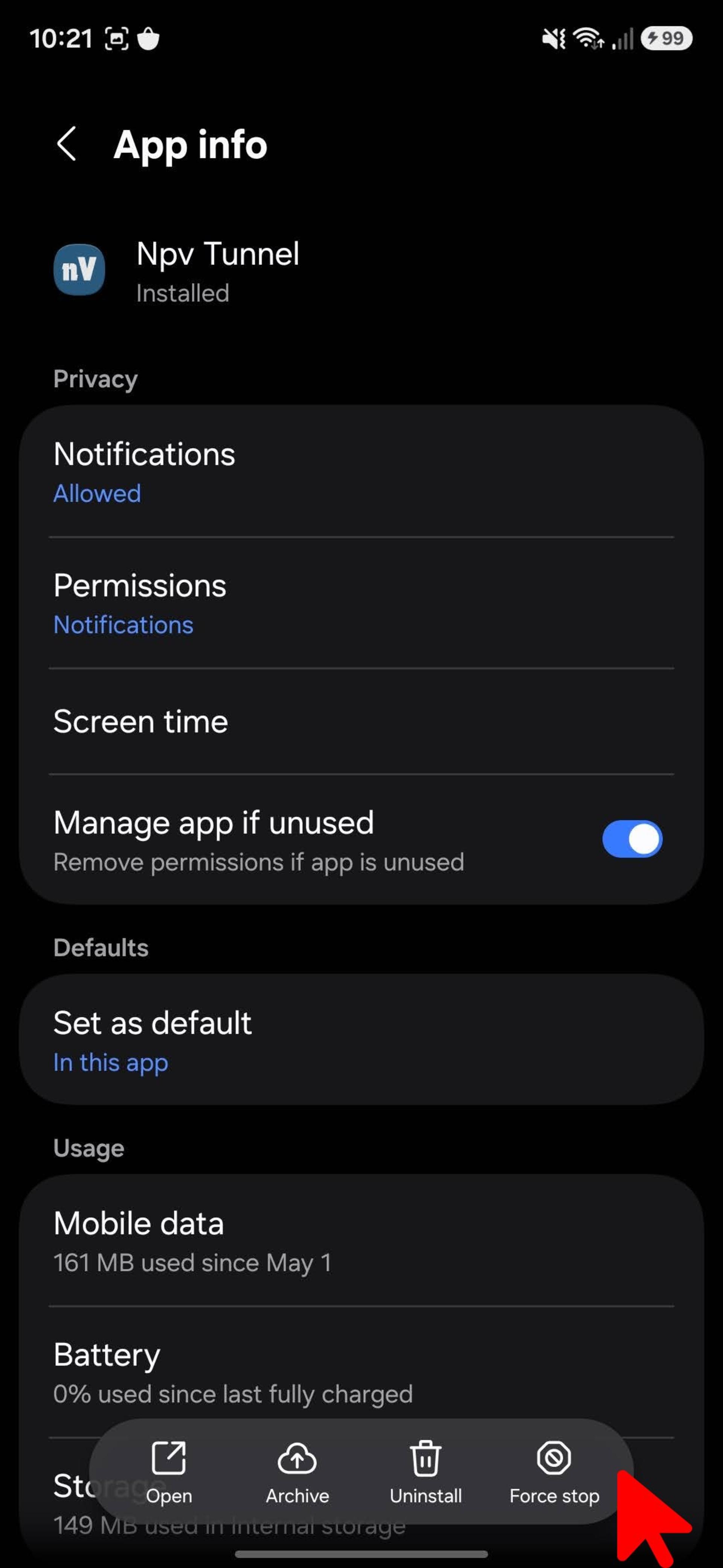 بستن اجباری (Force Stop) برنامه در اندروید