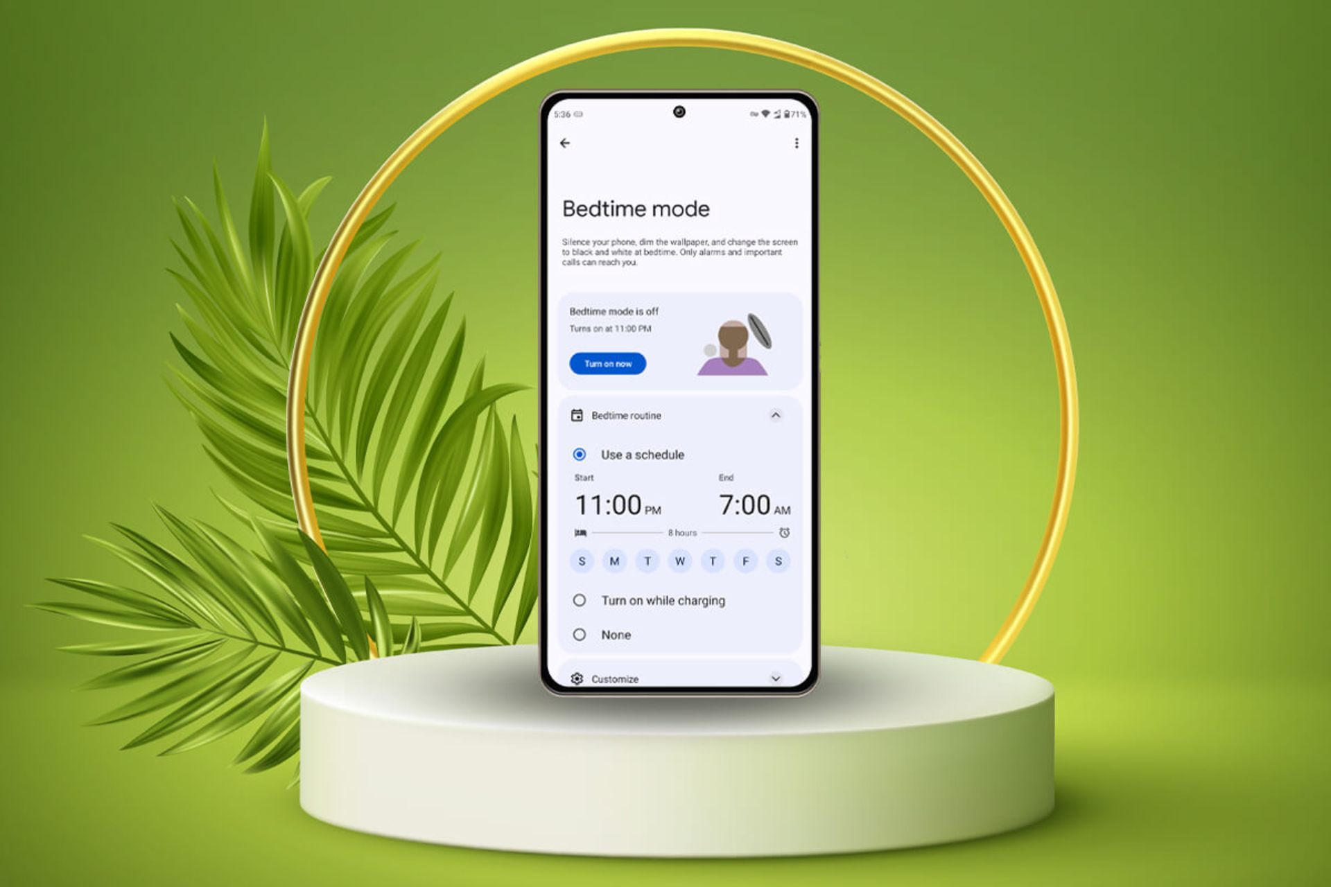 حالت خواب (bedtime mode) روی گوشی اندرویدی