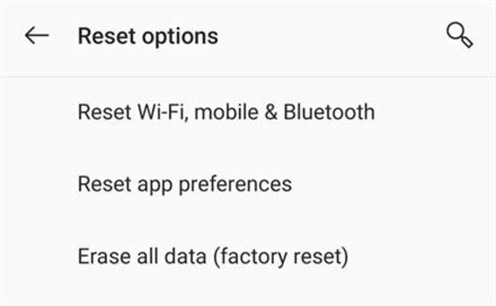 بازنشانی تنظیمات شبکه گوشی اندروید