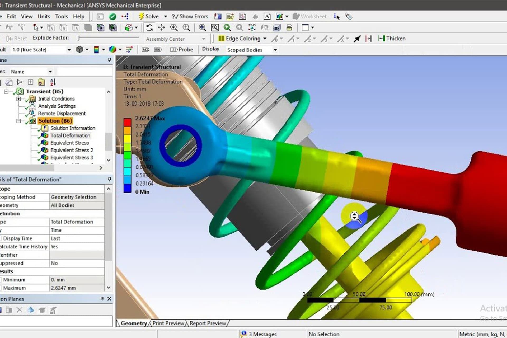 نمایی از محیط نرم افزار ANSYS