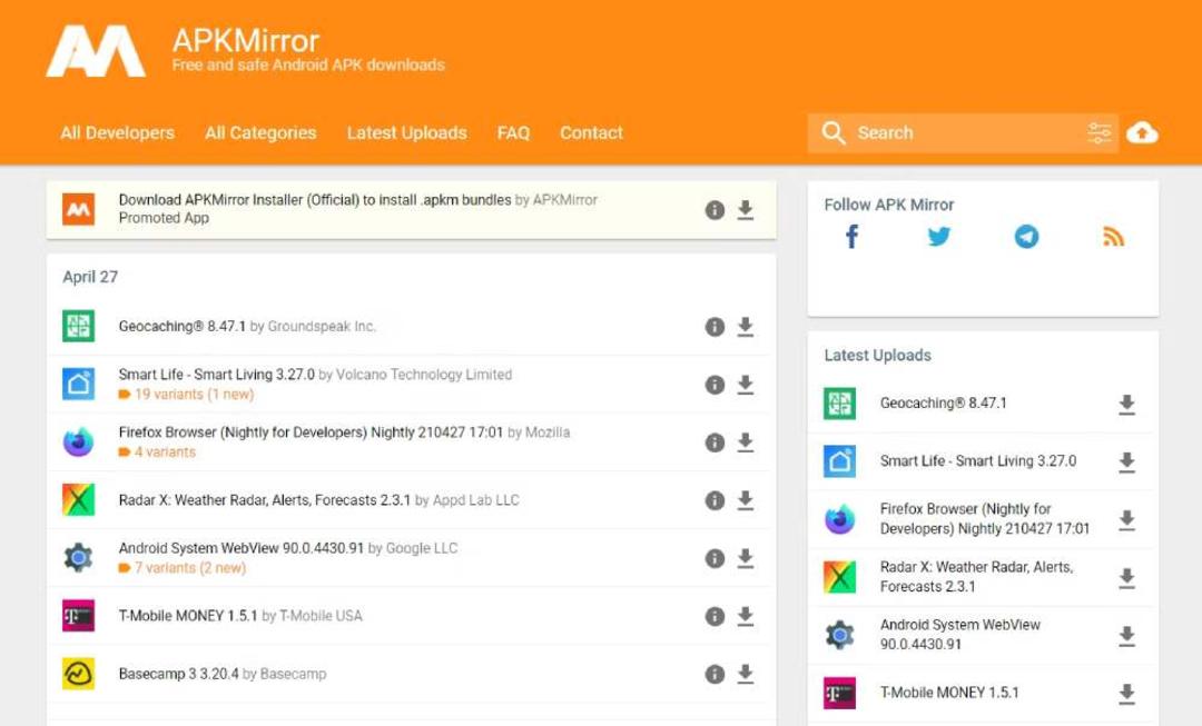 وب‌سایت APK Mirror