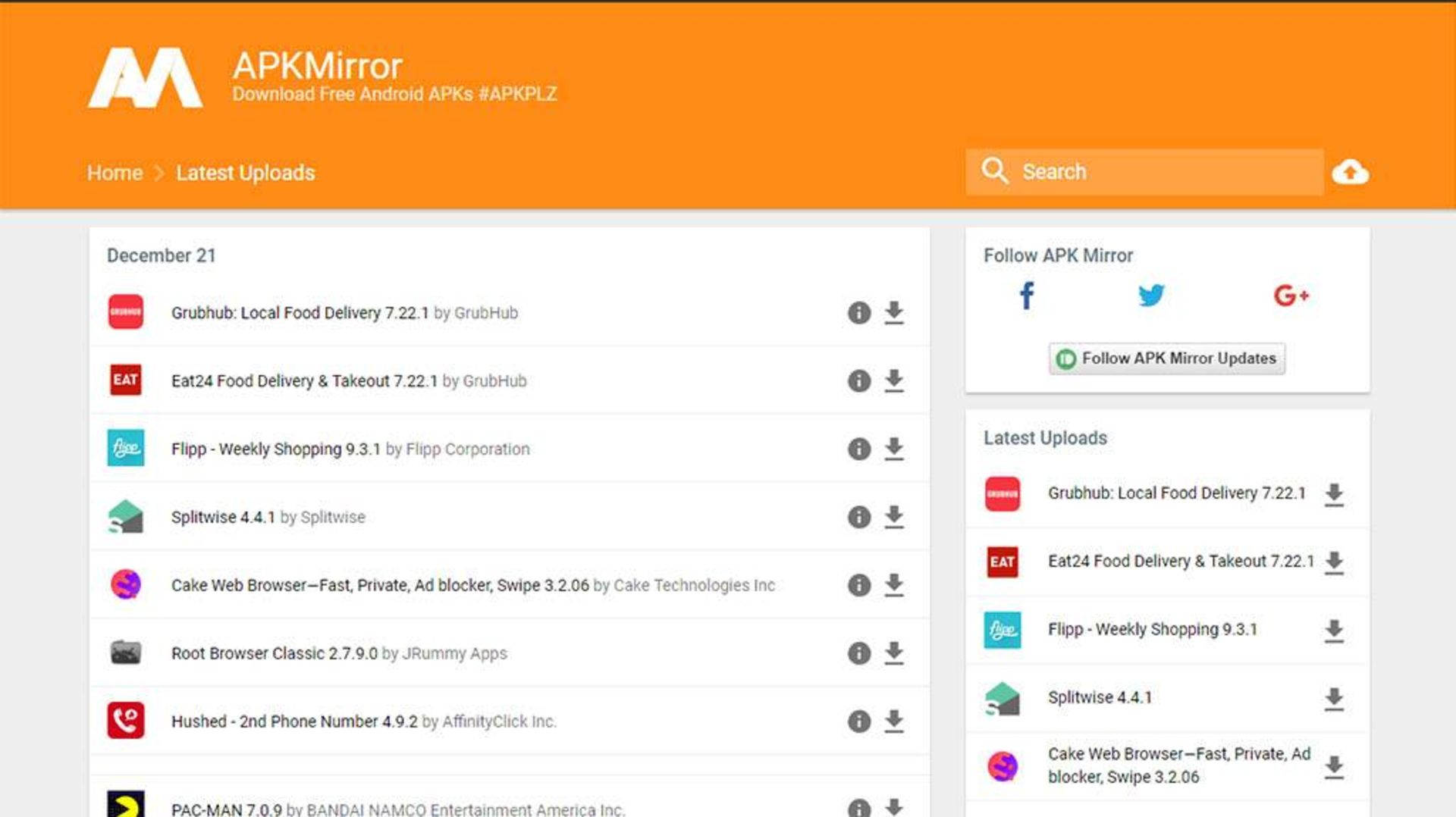 فروشگاه برنامه APKMirror