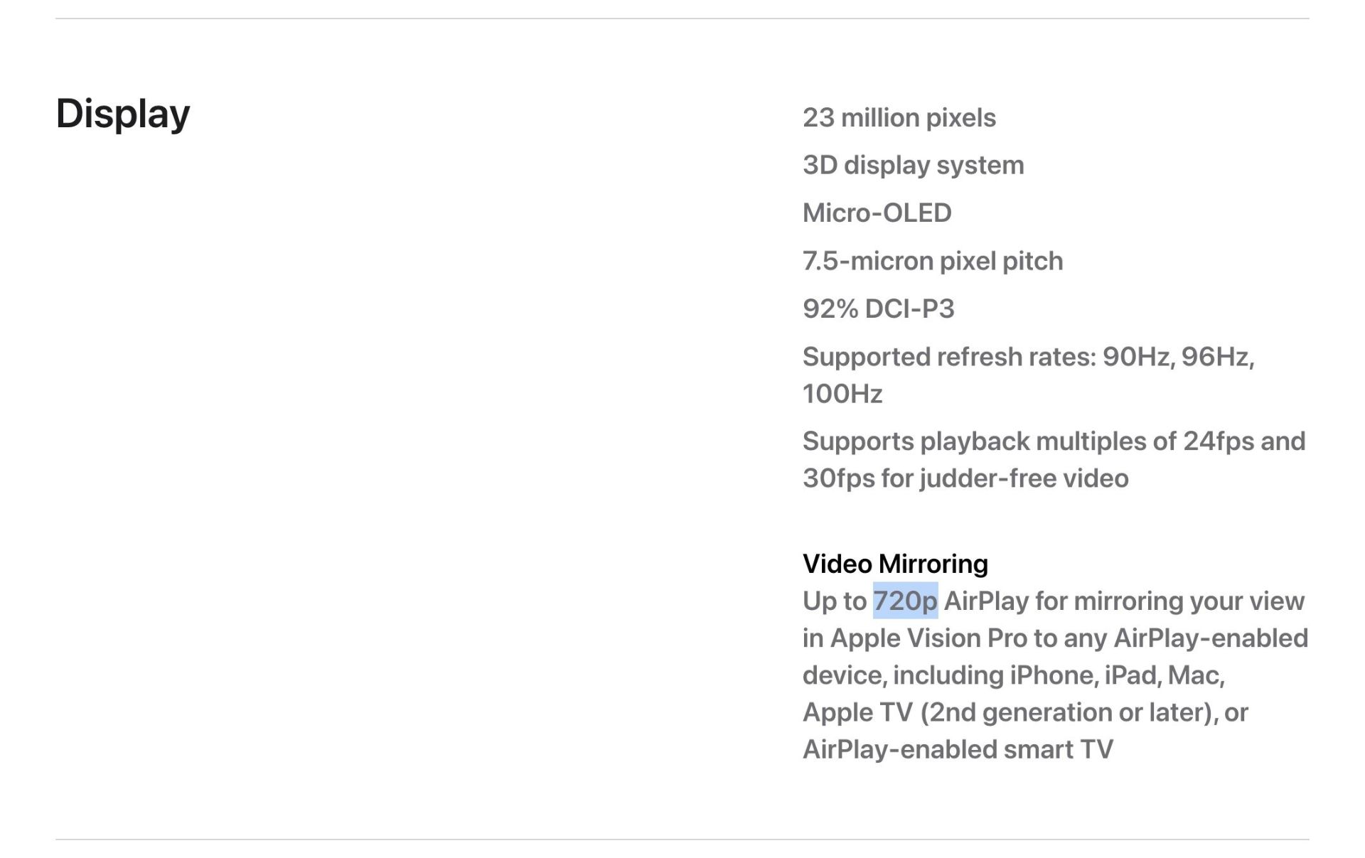ویژگی پخش محتوای ایرپلی در هدست ویژن پرو با کیفیت 1080p