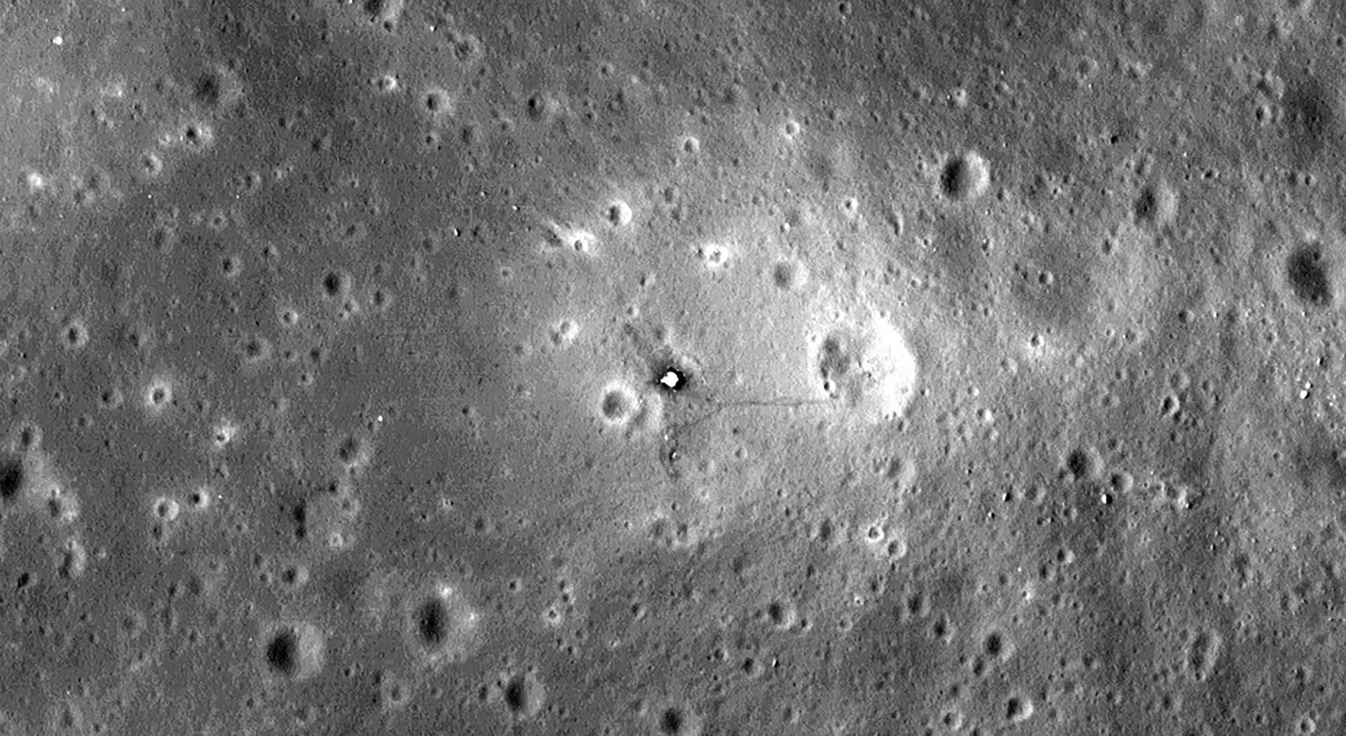 Lunar Reconnaissance Orbiter image from the Apollo 11 landing site