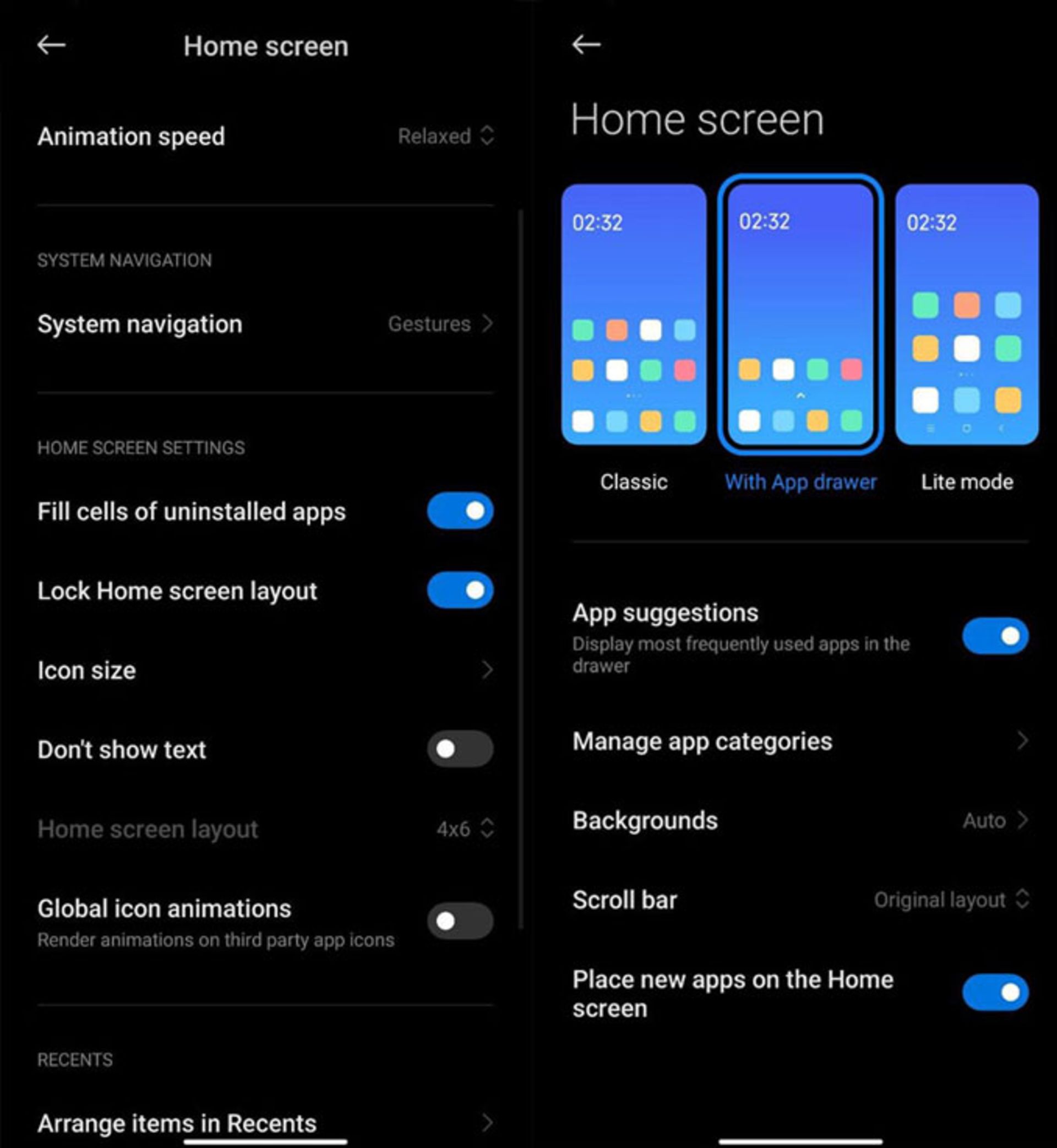 فعالسازی حالت App Drawer در شیائومی