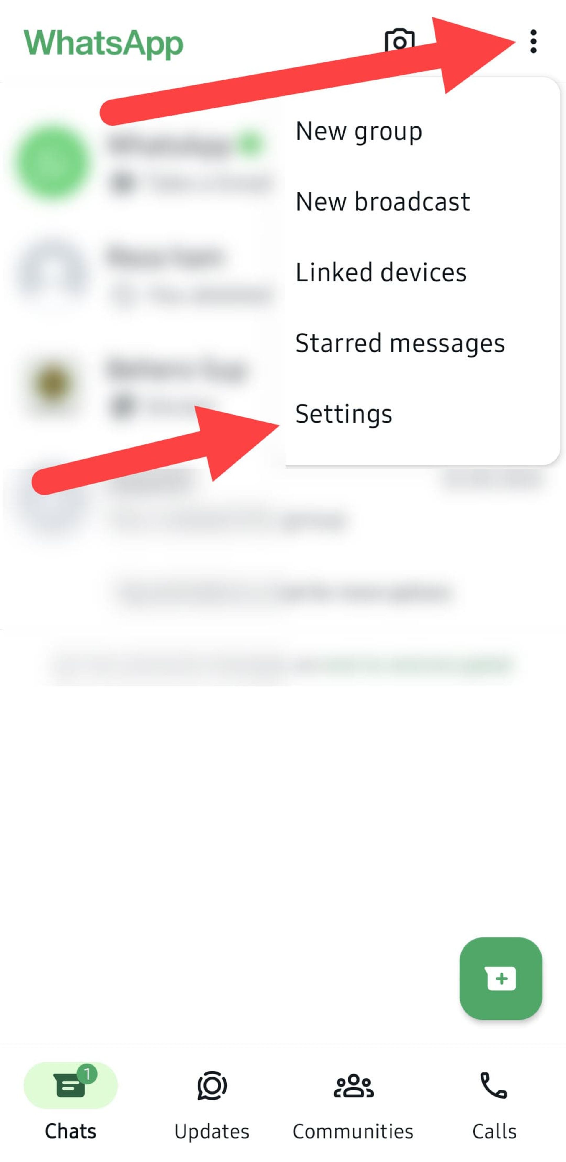 WhatsApp settings on Android phones