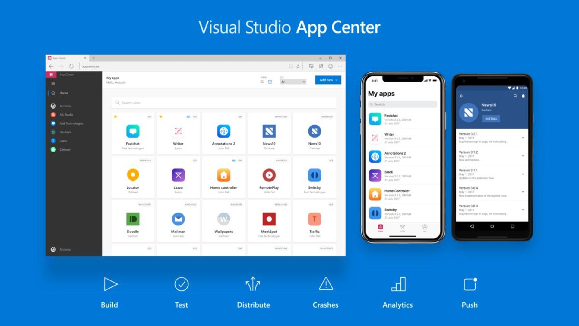 پلتفرم App Center ویژوال استودیو