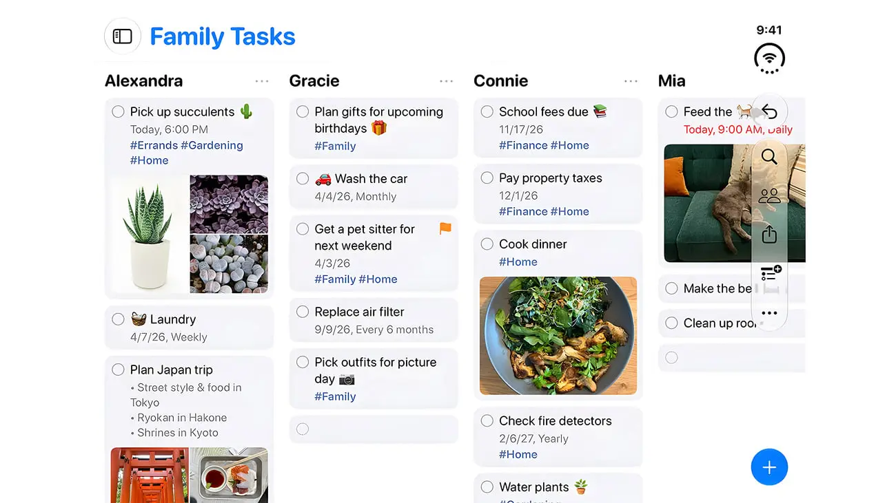 نمای دوئو از اپلیکیشن Family Tasks در گوشی آیفون (iPhone)
