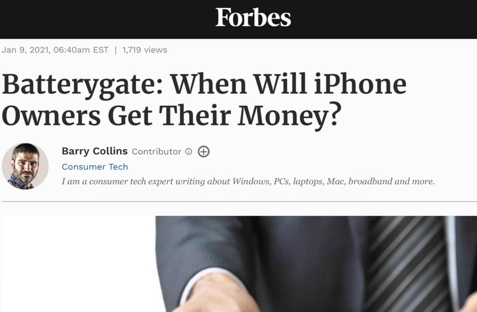 جریمه‌های اپل باتری گیت در فوربز