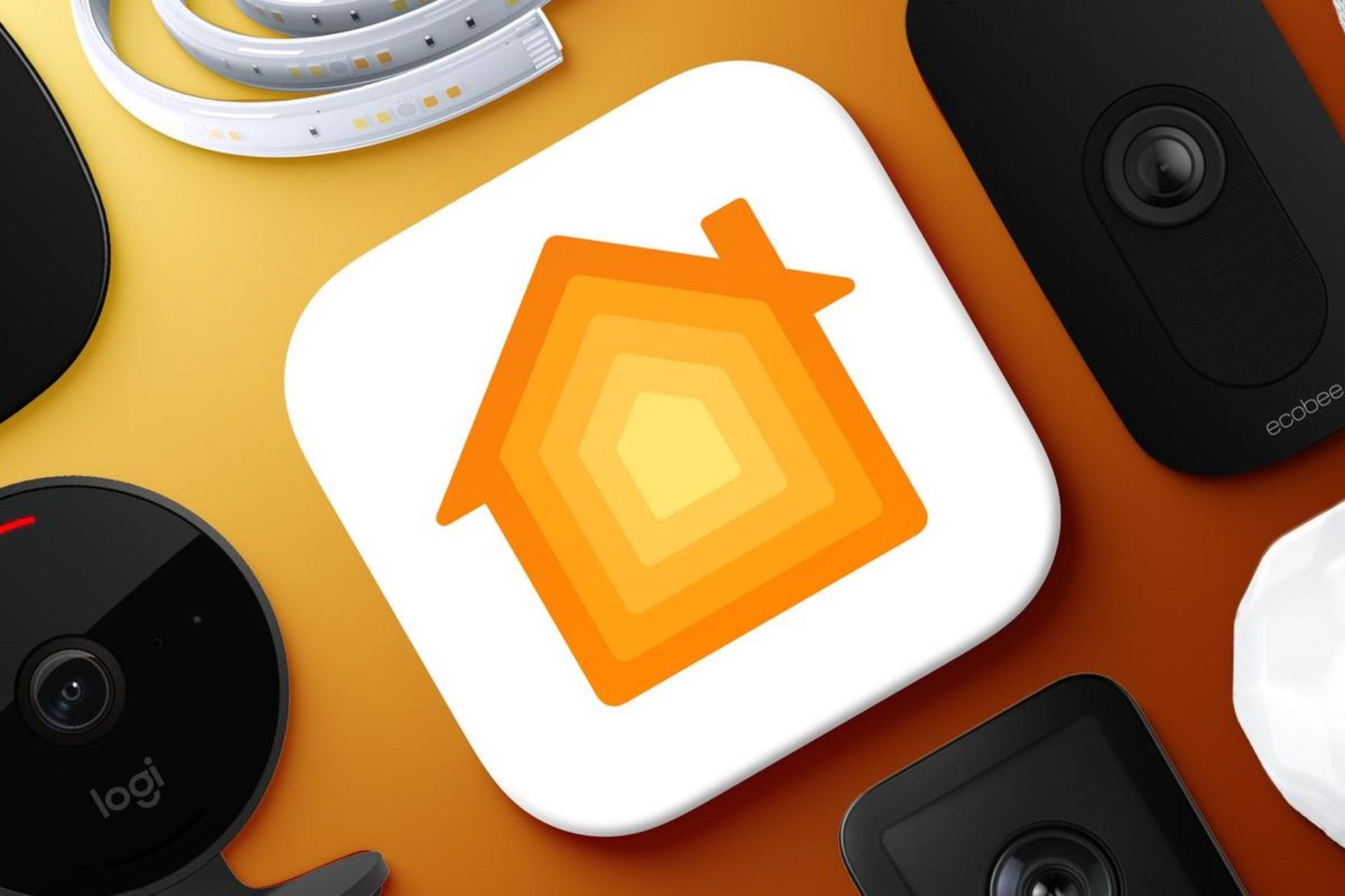 لوگو اپلیکیشن اپل Home با طرح دوربین امنیتی اپل