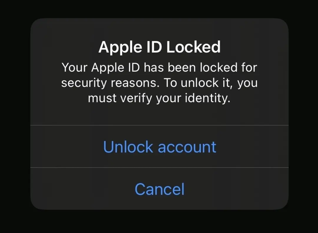 ارور apple id locked