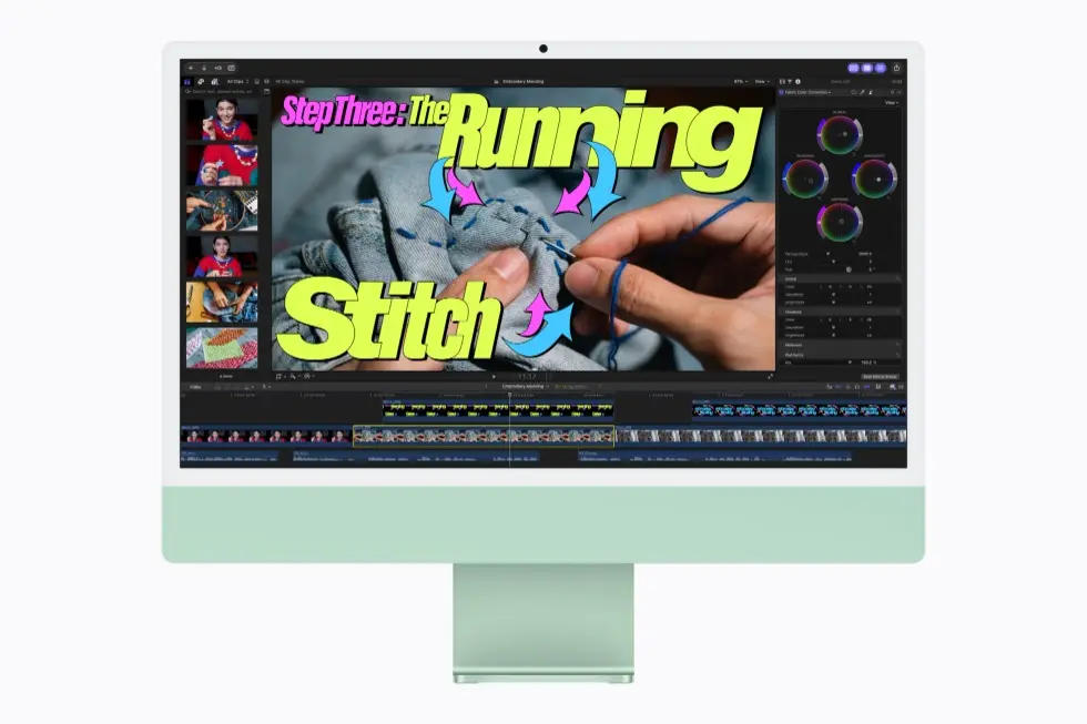 کامپیوتر آی‌مک (iMac) M6 اپل با بدنه رنگ سبز روشن