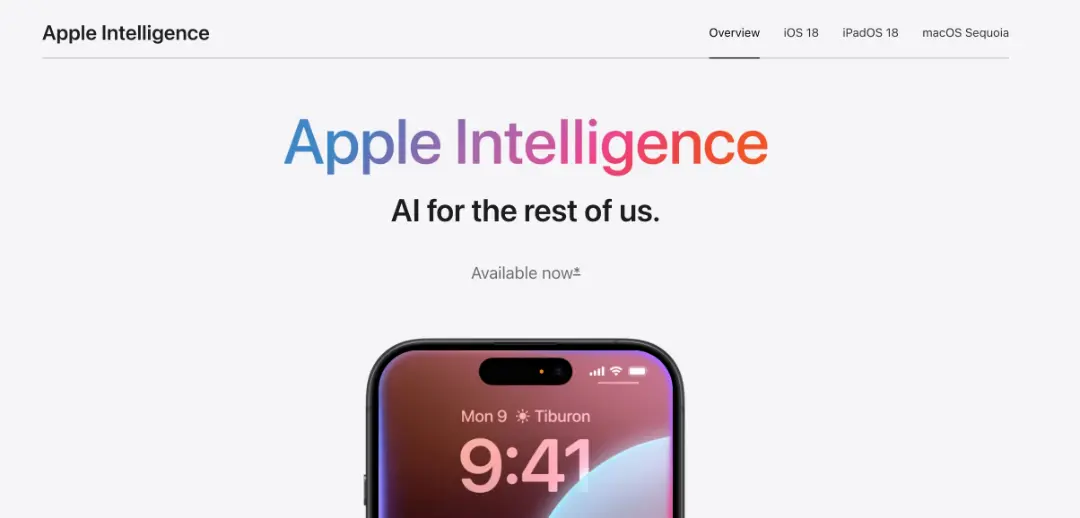 صفحه‌ی اپل اینتلیجنس در وب‌سایت اپل
