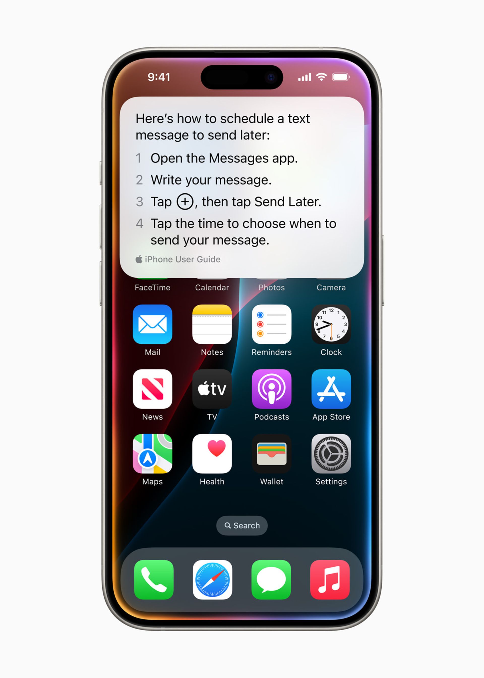 قابلیت زمان‌بندی پیام با سیری در اپل اینتلیجنس