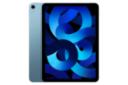 نمای کلی تبلت آیپد ایر 2022 اپل / Apple iPad Air 2022 با نمایشگر روشن و نمایش دوربین پنل پشت رنگ آبی