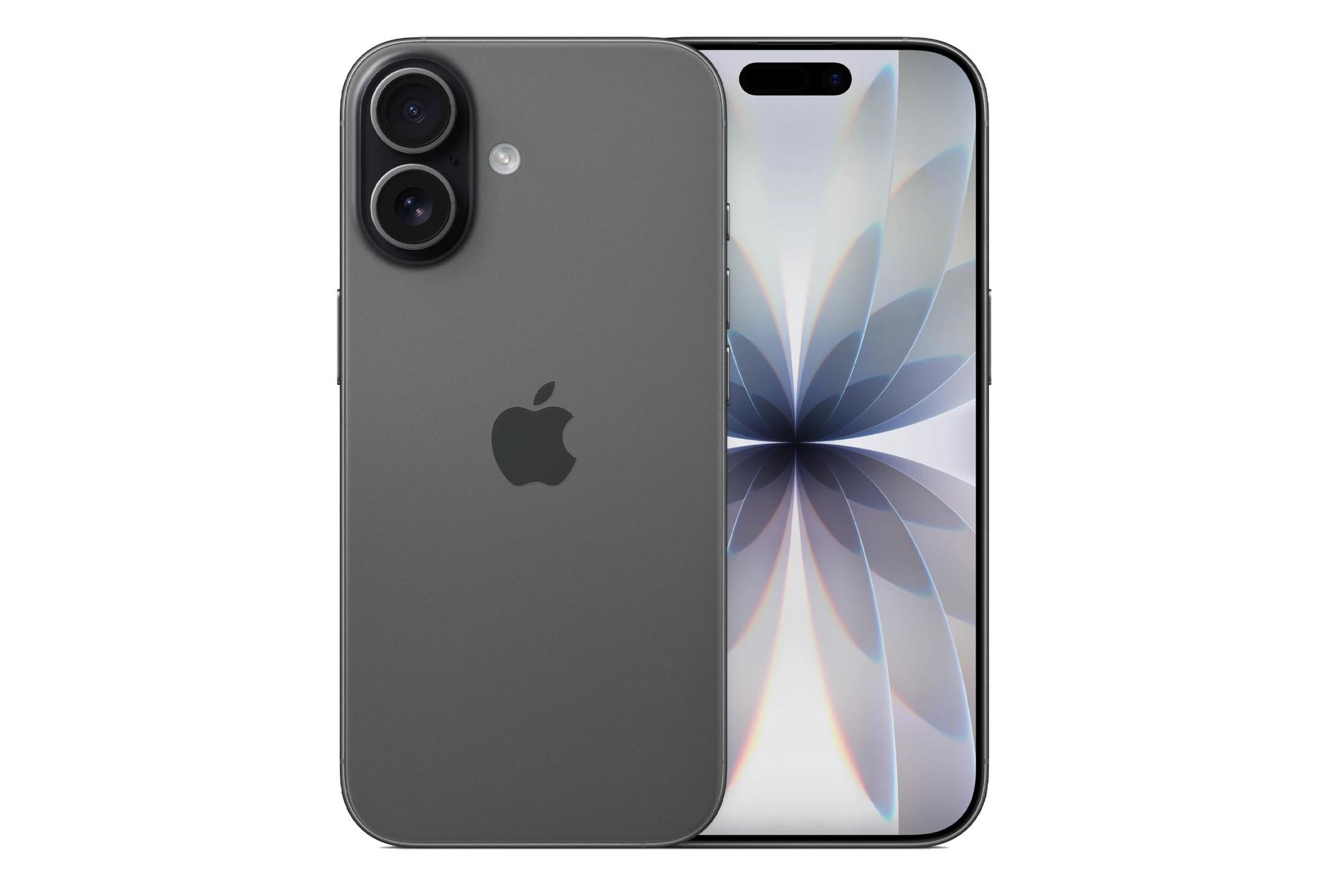 گوشی موبایل اپل آیفون 17 رنگ مشکی نمای پنل جلو و پشت Apple iPhone 17