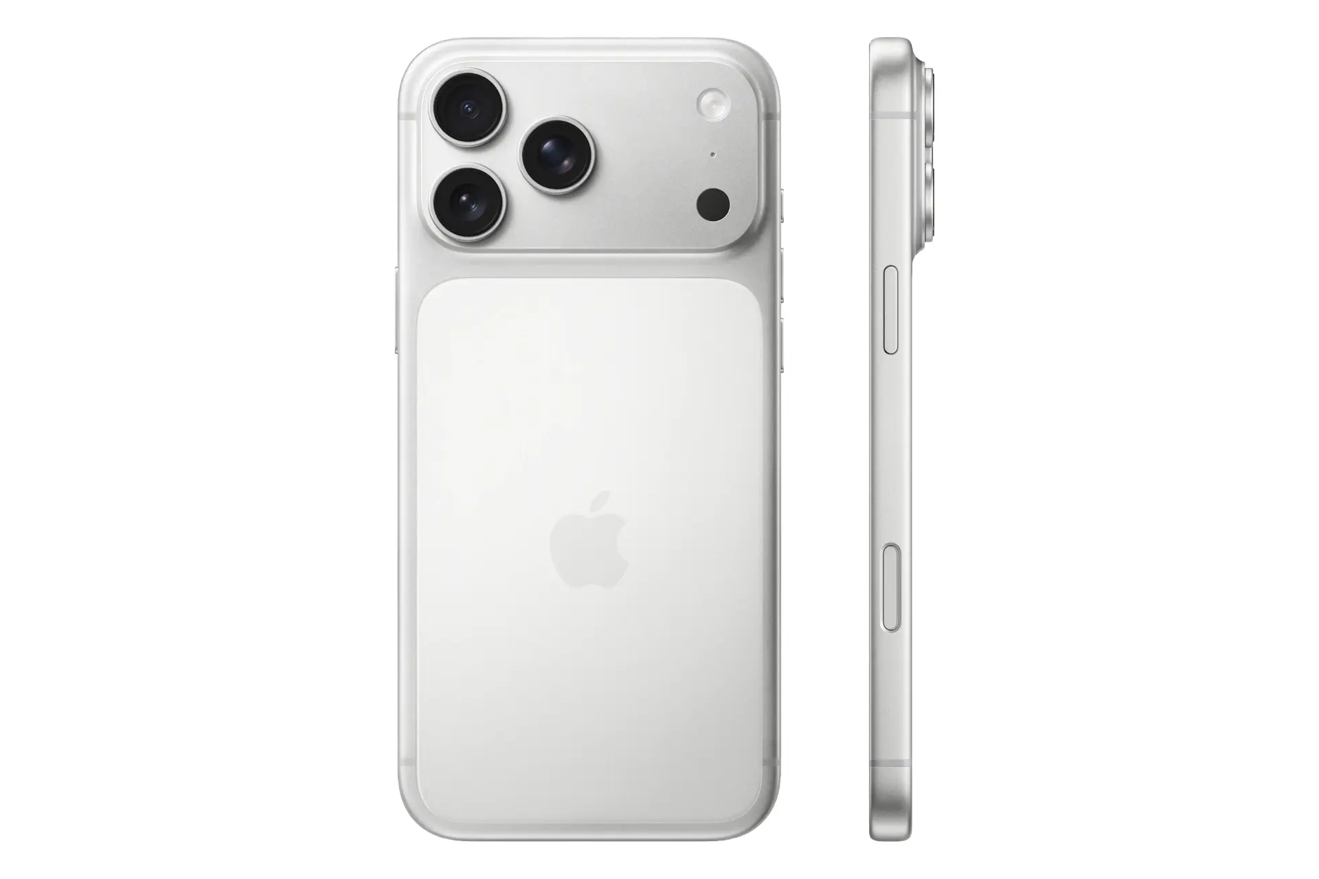 گوشی موبایل اپل آیفون 17 پرو مکس رنگ نقره ای نمای جانبی و پشت Apple iPhone 17 Pro Max