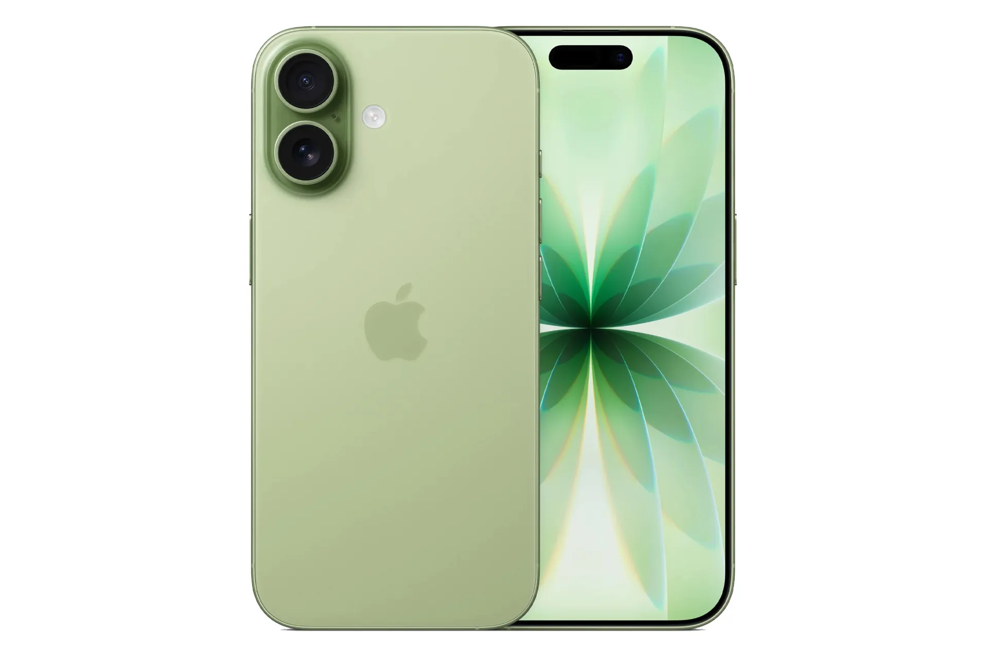 گوشی موبایل اپل آیفون 17 رنگ سبز نمای پنل جلو و پشت Apple iPhone 17