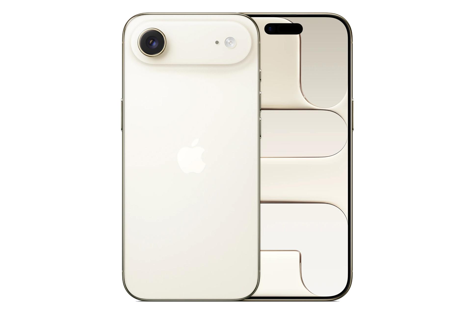 گوشی موبایل اپل آیفون ایر رنگ لایت گلد نمای پنل جلو و پشت Apple iPhone Air