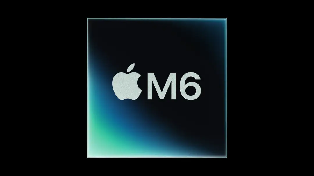 لوگوی اپل (Apple) و عبارت M6 روی یک تراشه هوشمند