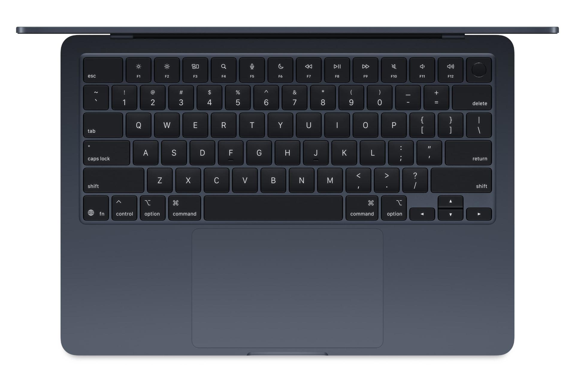کیبورد لپ تاپ مک بوک ایر 13 اینچی 2025 اپل مشکی / Apple MacBook Air 13 2025 M4