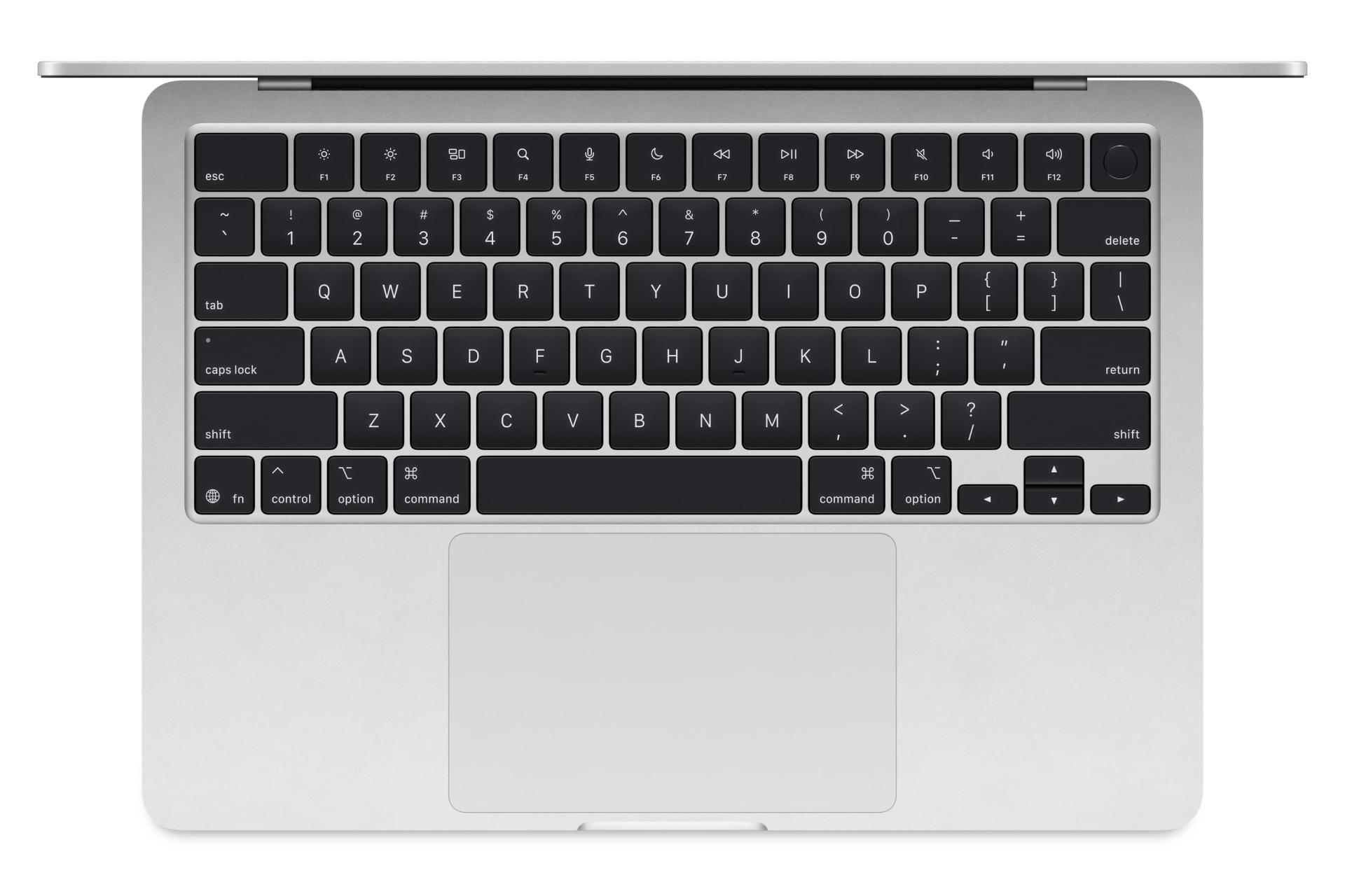 کیبورد لپ تاپ مک بوک ایر 13 اینچی 2025 اپل نقره ای / Apple MacBook Air 13 2025 M4