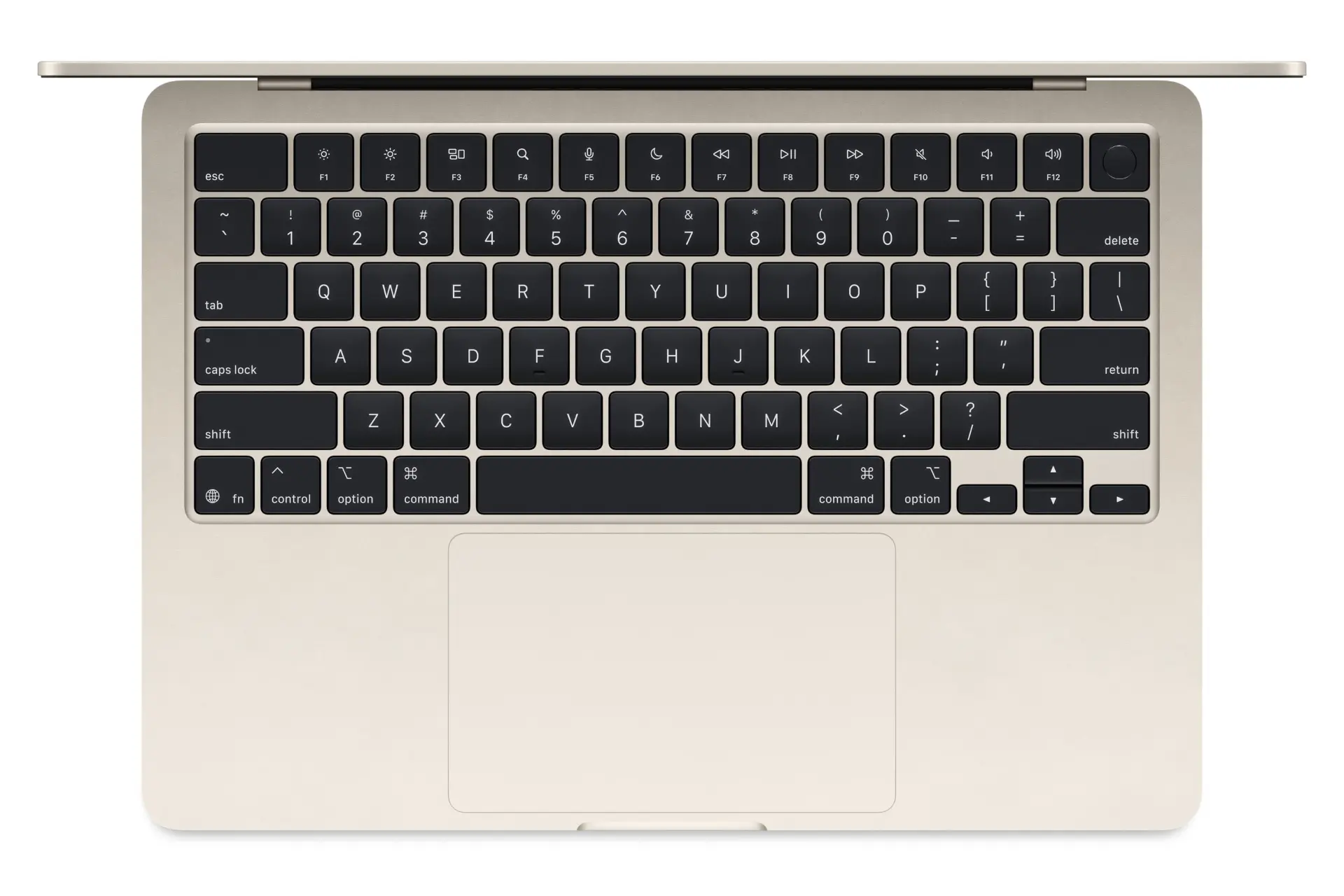 کیبورد لپ تاپ مک بوک ایر 13 اینچی 2025 اپل طلایی / Apple MacBook Air 13 2025 M4